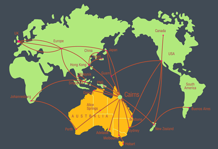 Airline Routes into Cairns Airport
